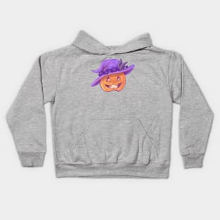 Pumpkin smiles purple T-shirt Kids Hoodie